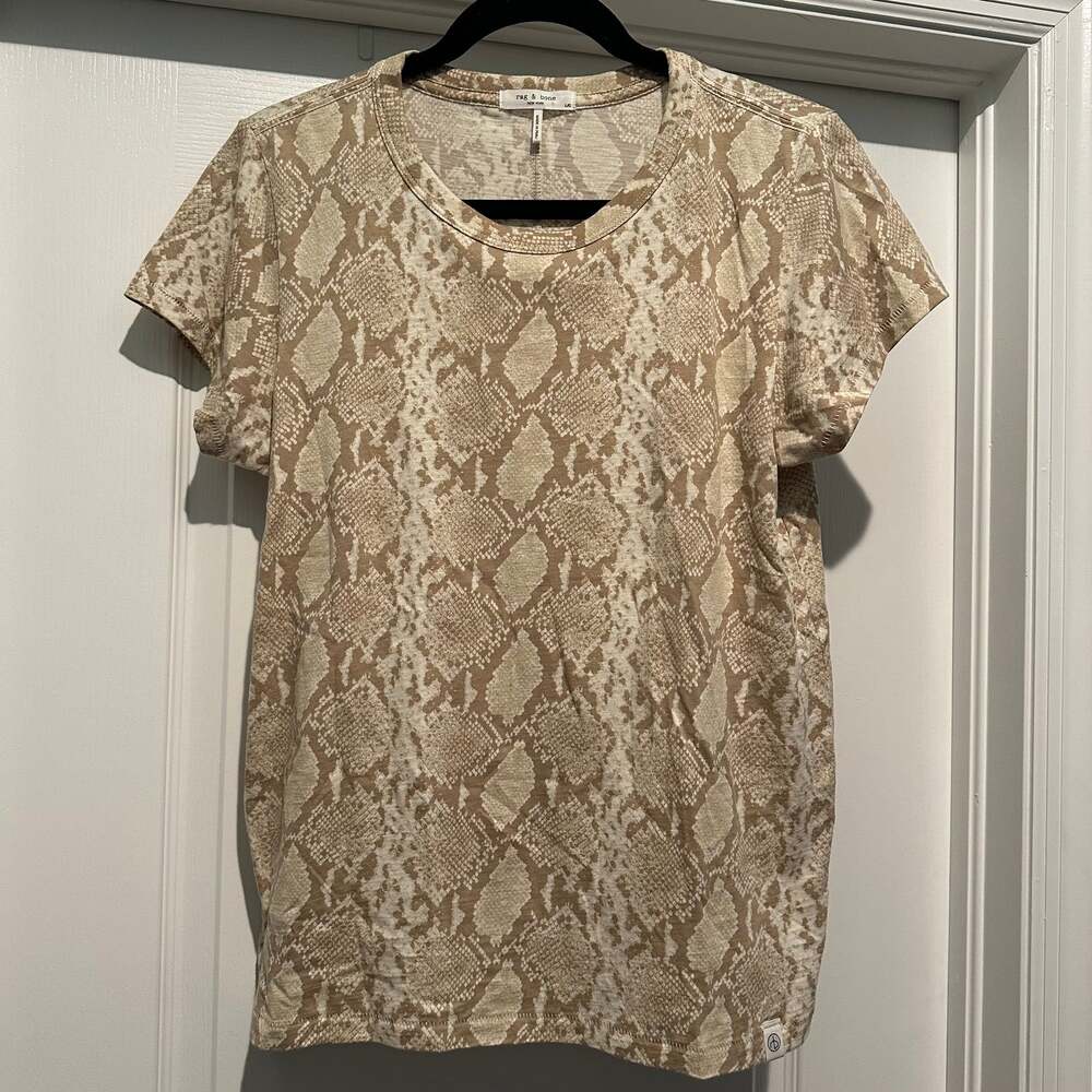rag & bone Allover Snake Cotton Tee in Snake Print